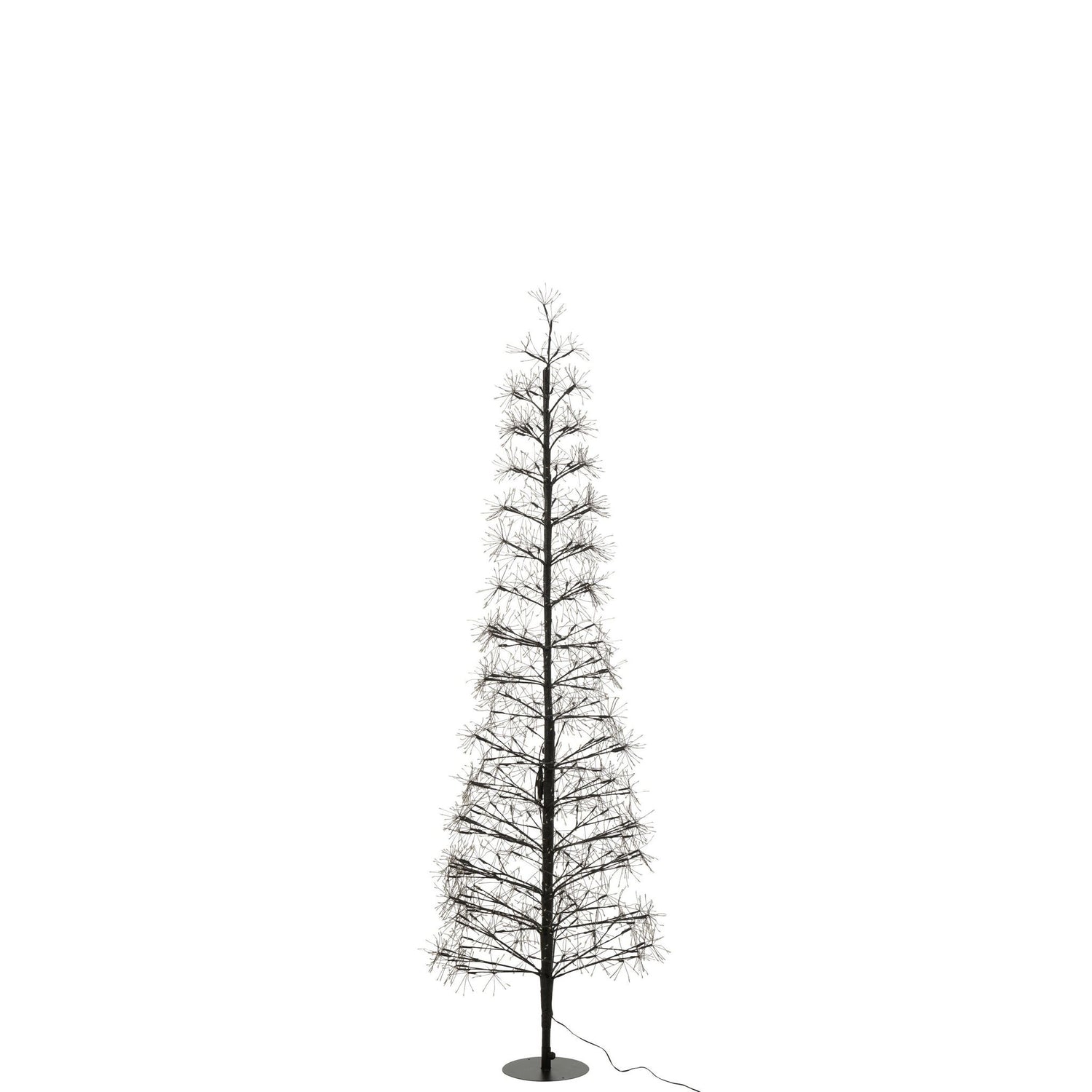 Kerstboom Led Warm Witte Lichten Ijzer Zwart Large H180cm van J-Line, zwarte kerstboom van ijzer, volledig in beeld