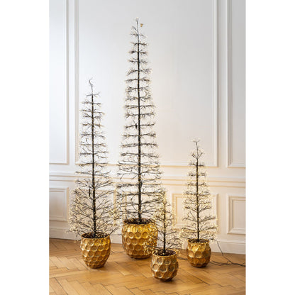 Kerstboom Led Warm Witte Lichten Ijzer Zwart Large H180cm van J-Line, zwarte kerstboom van ijzer, van dichtbij gezien