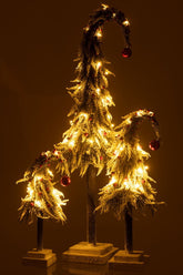 Kerstboom Muts+Led Kunststof Sneeuw Groen/Rood Small - Kerstboom - J-Line - livinglovely.nl
