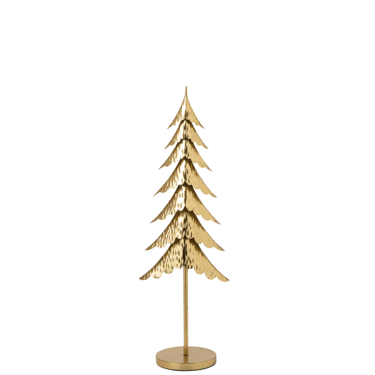 Kerstboom Op Stam Metaal Goud Medium van J-Line, slanke gouden boom op stam van 100,5cm hoog