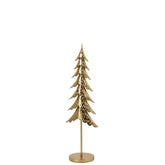 Gouden kerstboom op stam van J-Line van dichtbij, gelaagde uitgesneden takken