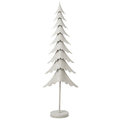 Kerstboom Op Stam Metaal Wit Large van J-Line, slanke witte boom op stam van 135cm hoog
