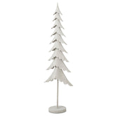 Witte kerstboom op stam van J-Line, zijaanzicht op witte achtergrond