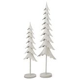 Detail van de witte kerstboom op stam van J-Line, ronde voet en slanke steel