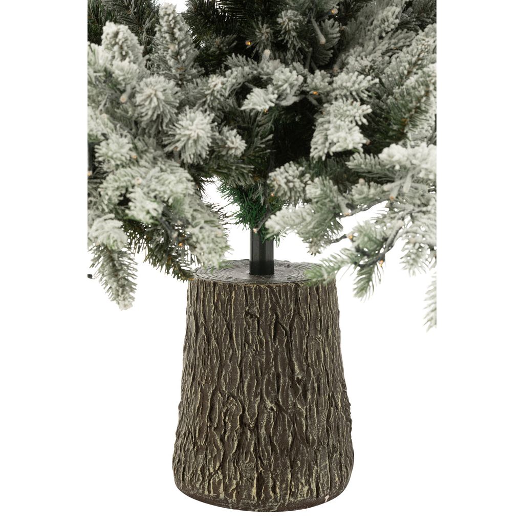 Kerstboom + Sneeuw 3000 Led Lichtjes Plastiek Wit H210cm van J-Line, in een feestelijk gestylede setting