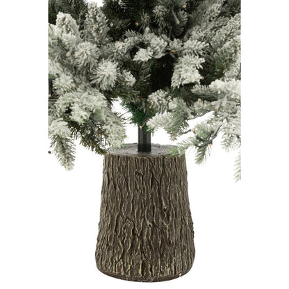 Kerstboom + Sneeuw 3000 Led Lichtjes Plastiek Wit H210cm van J-Line, in een feestelijk gestylede setting