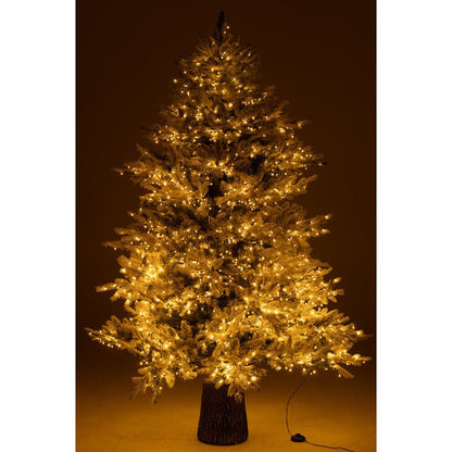 Kerstboom + Sneeuw 3000 Led Lichtjes Plastiek Wit H210cm van J-Line, witte kerstboom van plastiek, close-up van het materiaal