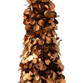 Detail van de bruine Sparkling kerstboom van J-Line, structuur en punt van de boom