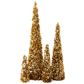 Gouden Sparkling kerstboom van J-Line van dichtbij, glinsterende takken in detail