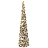 Kerstboom Sparkling Polystyreen Greige Extra Large van J-Line, forse glinsterende boom in greige van 180cm hoog