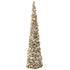 Kerstboom Sparkling Polystyreen Greige Extra Large van J-Line, forse glinsterende boom in greige van 180cm hoog