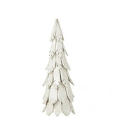 Kerstboom Stukken Hout Wit Medium H80cm van J-Line, witte kerstboom van hout, volledig in beeld