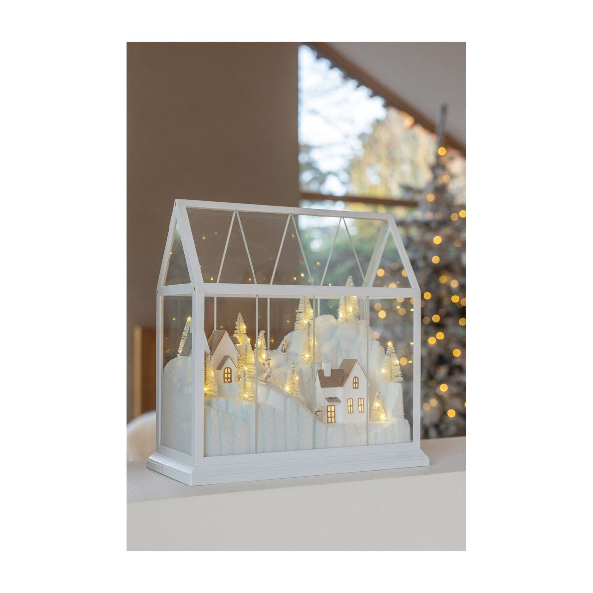 Kerstdorp Led Glas Wit/Goud Large J-Line