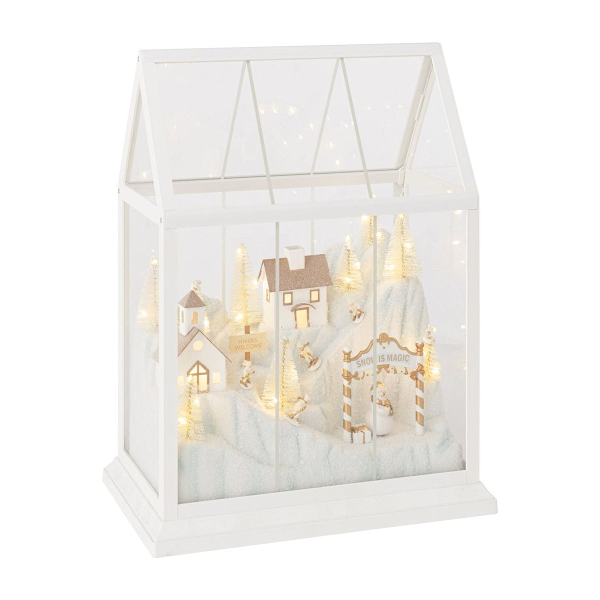 Kerstdorp Led Glas Wit/Goud Medium J-Line