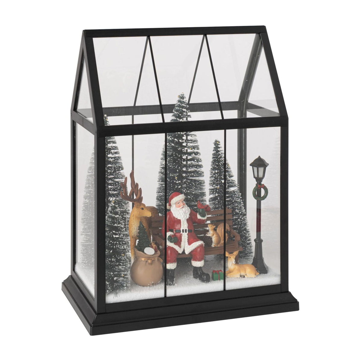 Kerstman Led met Dieren Glas Multicolor Medium J-Line