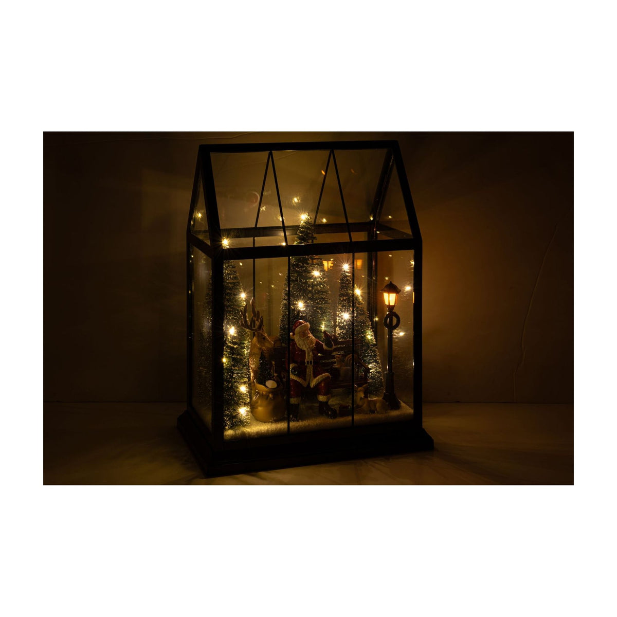 Kerstman Led met Dieren Glas Multicolor Medium J-Line