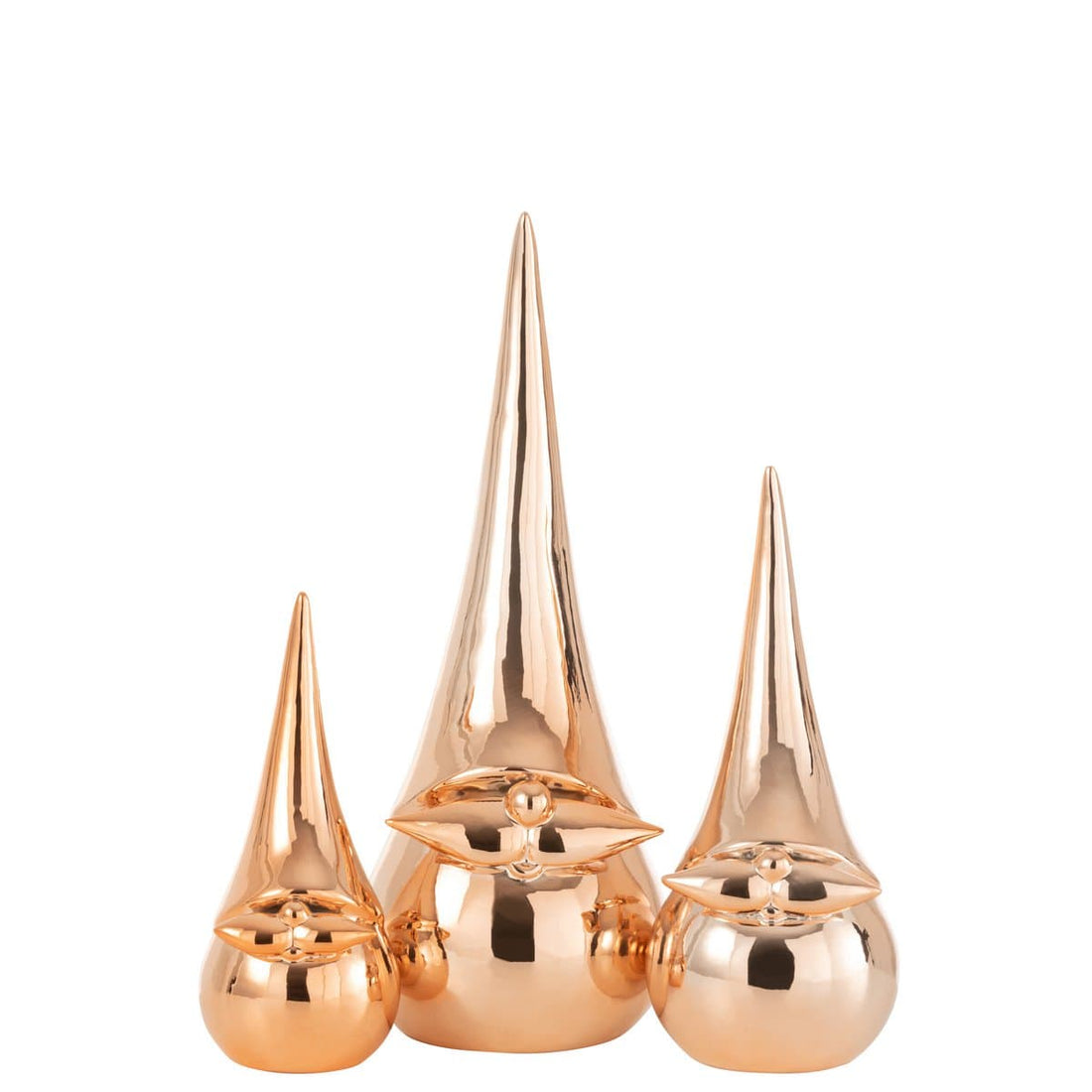 Kerstman Modern Porselein Koper Medium J-Line - Kerstdecoratie - J-Line - livinglovely.nl