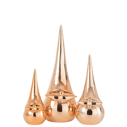 Kerstman Modern Porselein Koper Medium J-Line - Kerstdecoratie - J-Line - livinglovely.nl