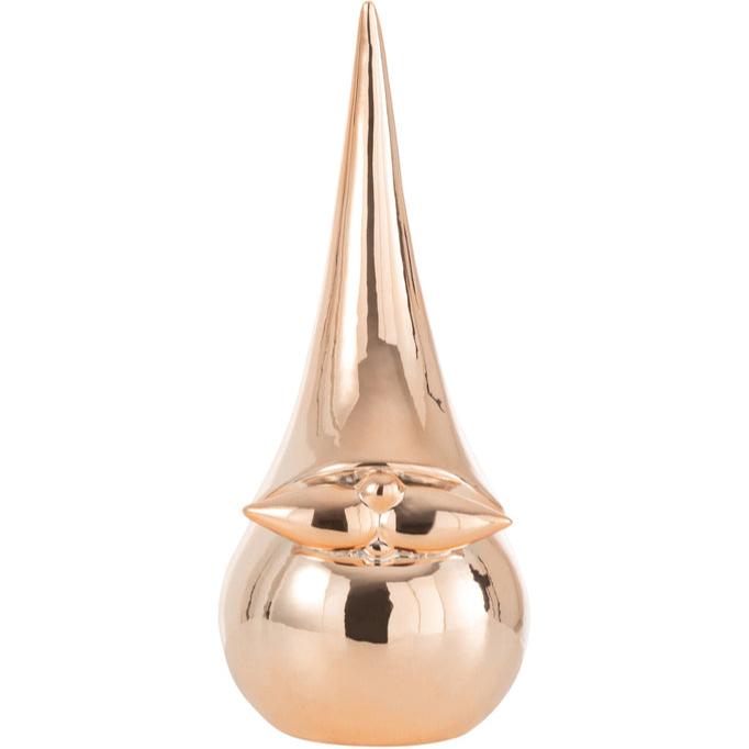 Kerstman Modern Porselein Koper Medium J-Line - Kerstdecoratie - J-Line - livinglovely.nl