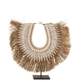 Ketting + Staander Dora Schelpen/Zeegras Wit Large , Ornament , J-Line , livinglovely.nl