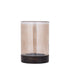 Keylan Windlicht Bruin Luster Large van PTMD, glazen cilinder op een houten voet op witte achtergrond