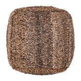 Kiella Poef Polyester Donker Kubus van PTMD, tweede productfoto van de polyester poef in donker