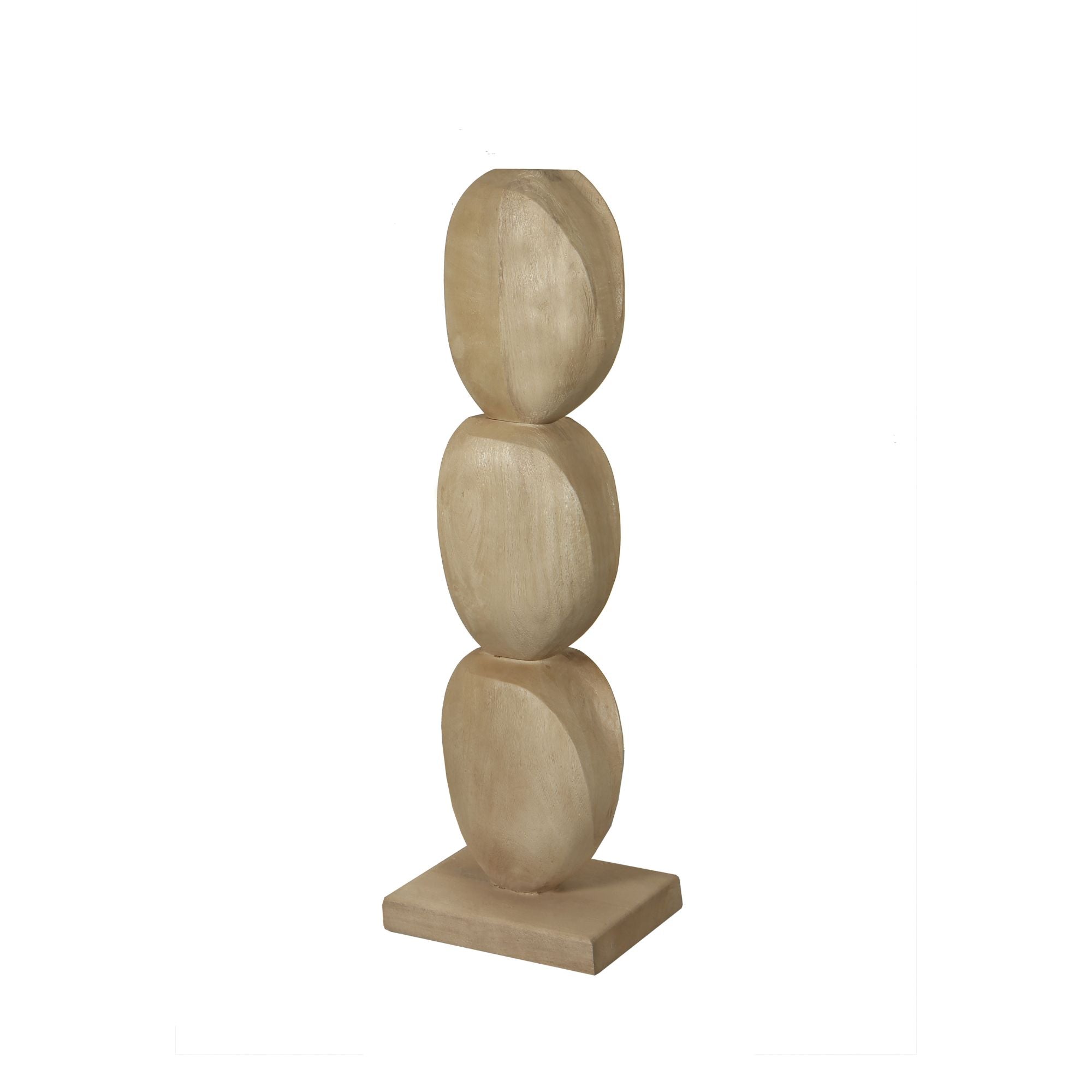 Kodey Natural Mango Wood Circle Shaped Statue PTMD - Beeld - PTMD - livinglovely.nl
