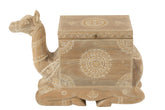 Koffer Kameel Mango Hout Naturel/Wit - Decoratie - J-Line - livinglovely.nl