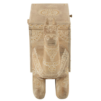 Koffer Kameel Mango Hout Naturel/Wit - Decoratie - J-Line - livinglovely.nl