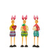 Konijn Hart/Ei/Wortel Ijzer Mix small Set van 3 - Paas - J-Line - livinglovely.nl