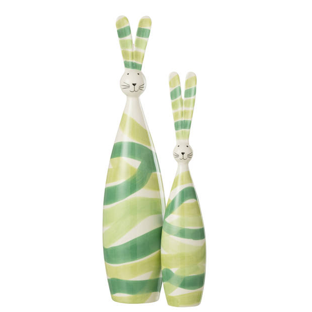 Konijn Lijnen Dolomiet Groen Mix 36cm Small - Paas - J-Line - livinglovely.nl