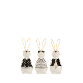 Konijn Max Keramiek Small Set van 3 - Paas - J-Line - livinglovely.nl
