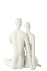 Koppel Zittend Mat Wit - J-Line - Beeld - J-Line - livinglovely.nl