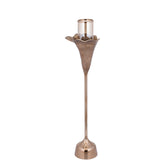 Kourtney Bronze Casted Alu Stormlight Flower L van PTMD, tweede aanzicht van het windlicht op witte achtergrond