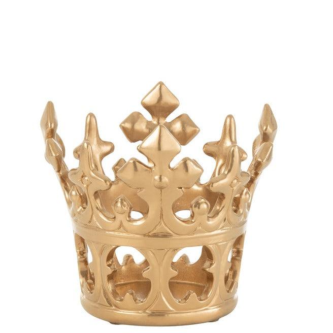 Kroon Resine Goud - Beeld - J-Line - livinglovely.nl