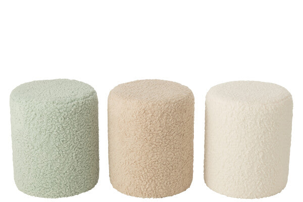 Kruk Bont Mdf Wit - Kruk - J-Line - livinglovely.nl