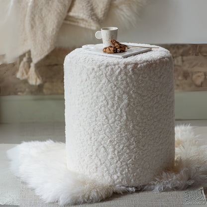 Kruk Bont Mdf Wit - Kruk - J-Line - livinglovely.nl