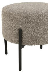 Kruk Boucle Multiplex/Polyester Grijs/Zwart - Kruk - J-Line - livinglovely.nl