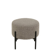 Kruk Boucle Multiplex/Polyester Grijs/Zwart - Kruk - J-Line - livinglovely.nl