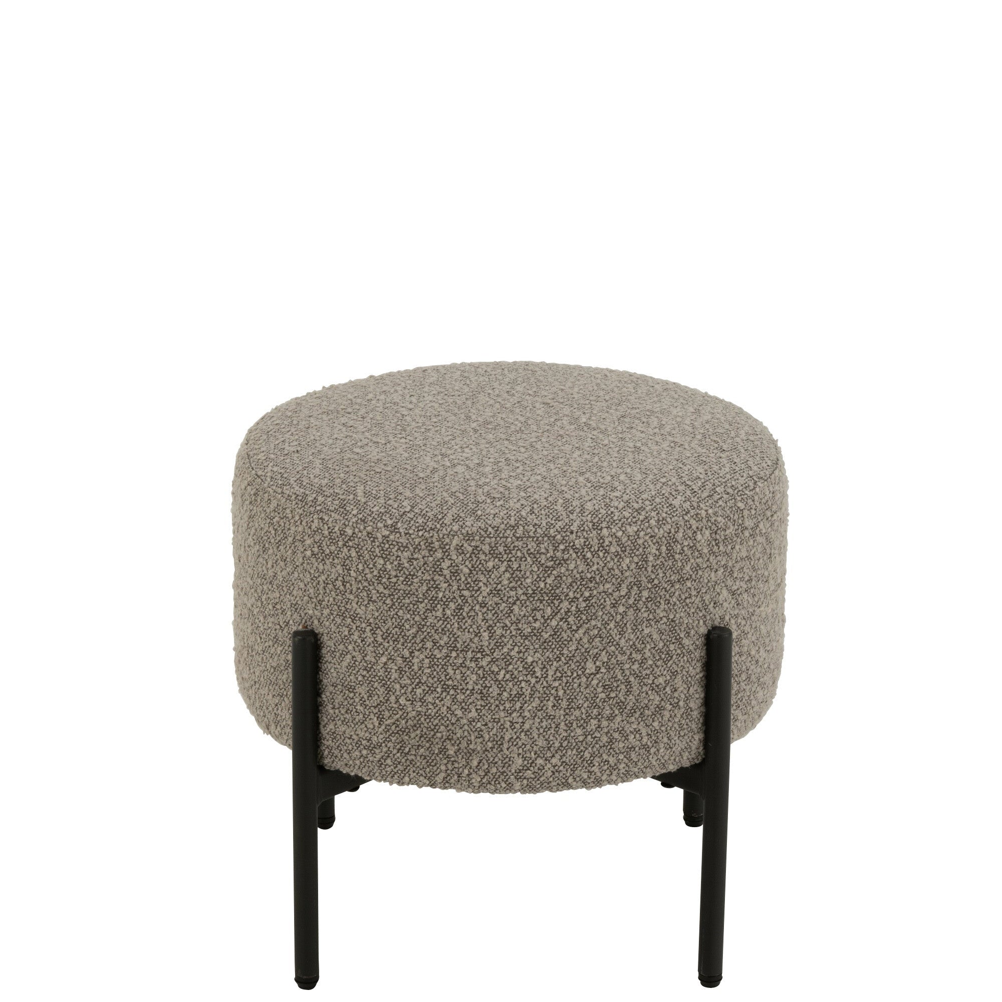 Kruk Boucle Multiplex/Polyester Grijs/Zwart - Kruk - J-Line - livinglovely.nl