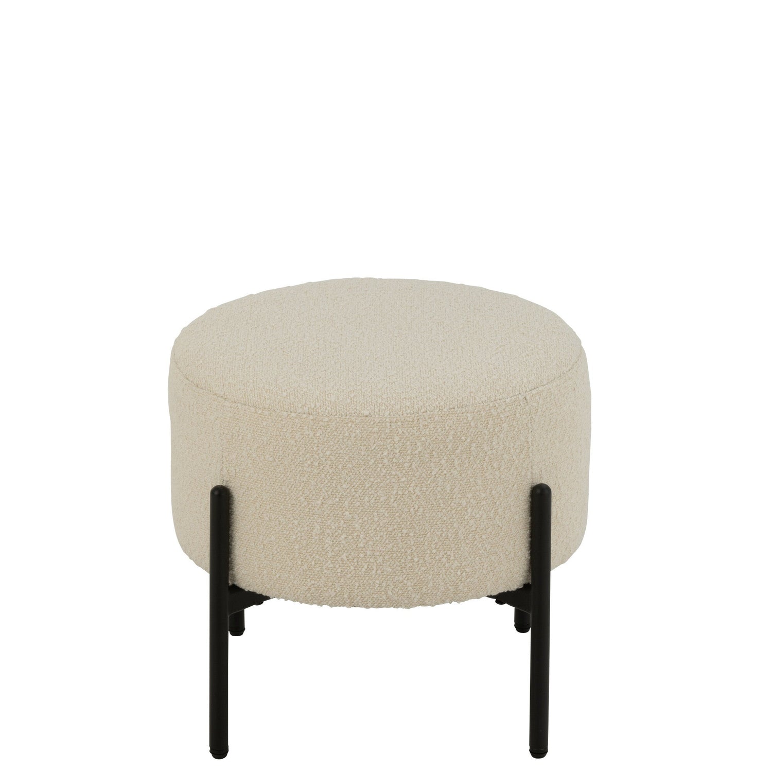 Kruk Boucle Multiplex/Polyester Wit/Zwart J-Line - Kruk - J-Line - livinglovely.nl