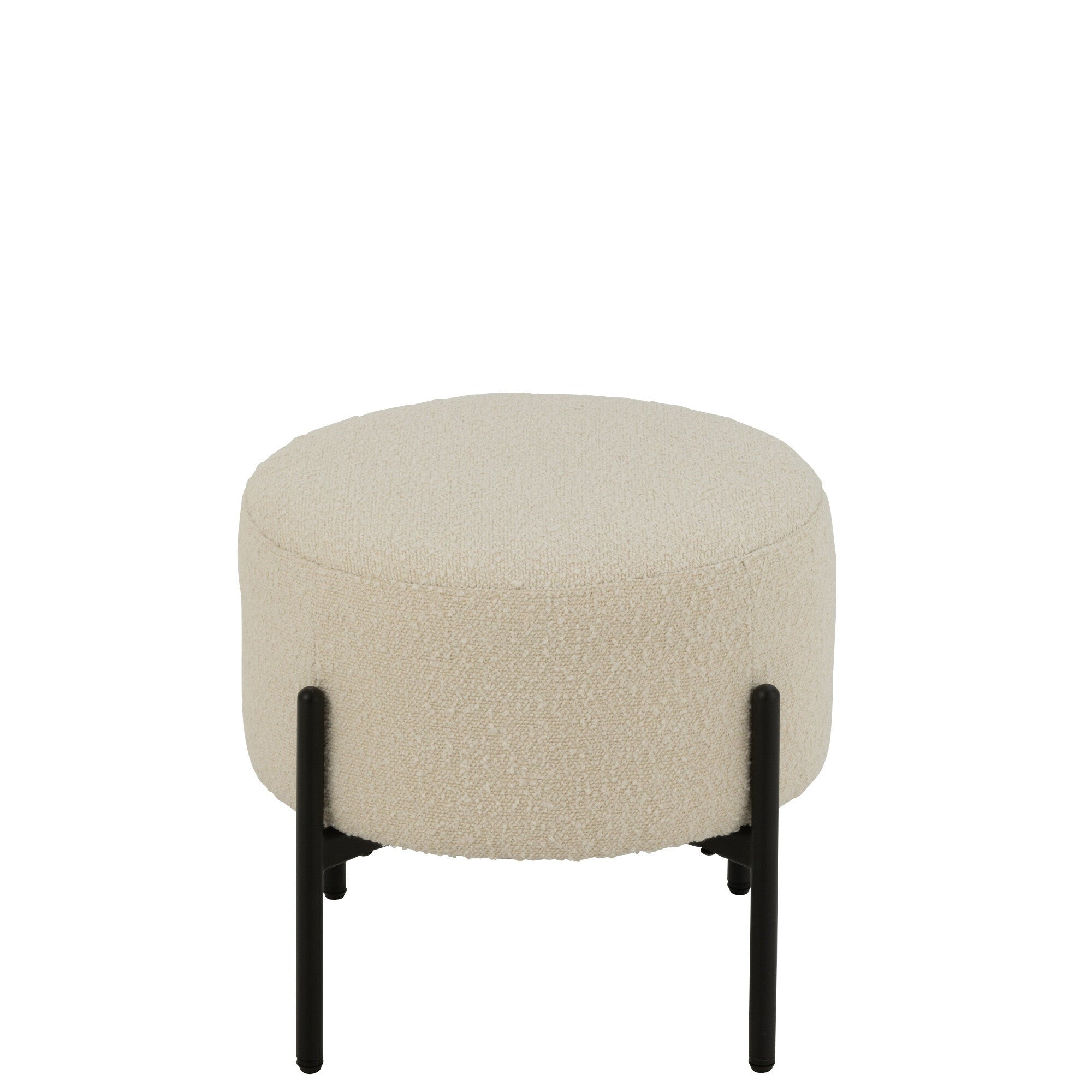 Kruk Boucle Multiplex/Polyester Wit/Zwart J-Line - Kruk - J-Line - livinglovely.nl