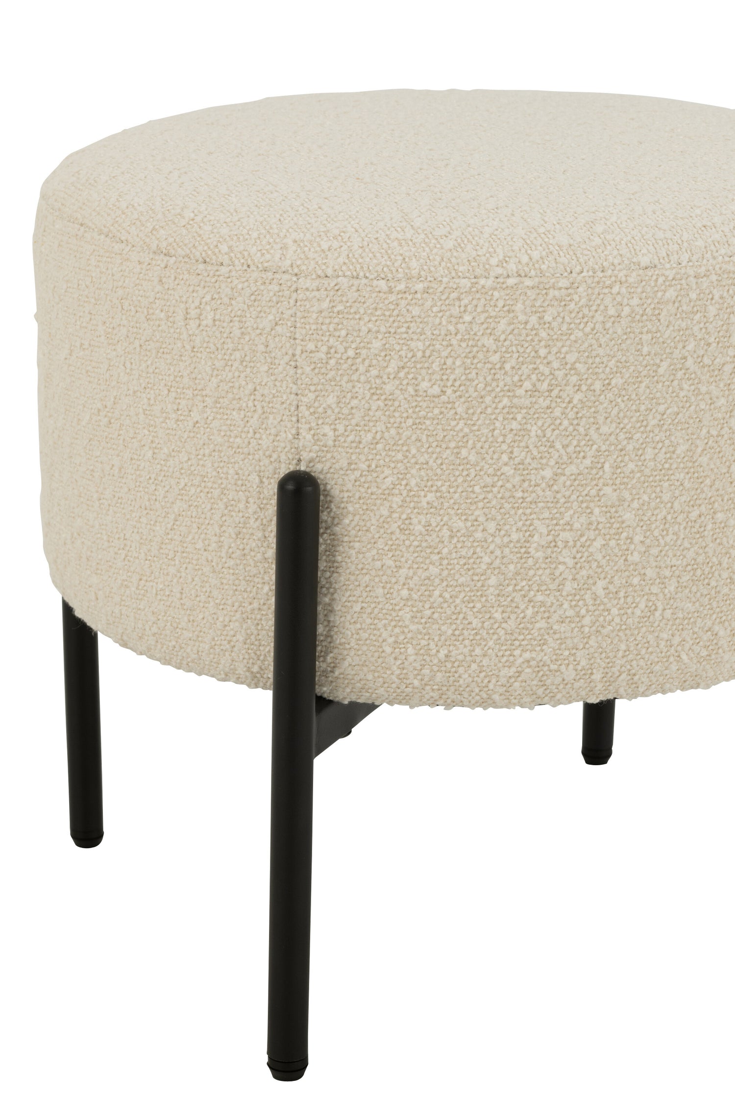 Kruk Boucle Multiplex/Polyester Wit/Zwart J-Line - Kruk - J-Line - livinglovely.nl