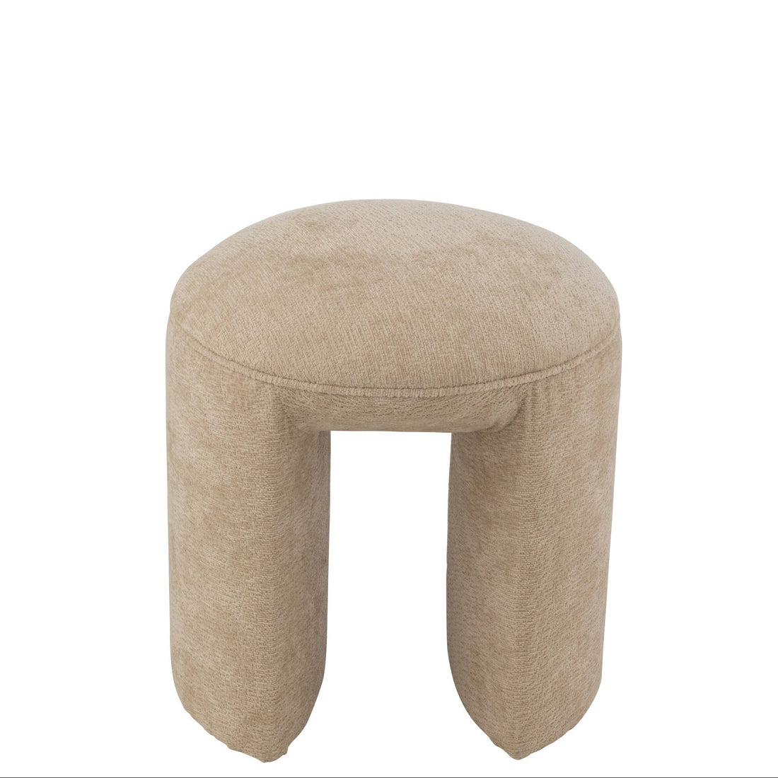 Kruk Rond Textiel Beige J-Line