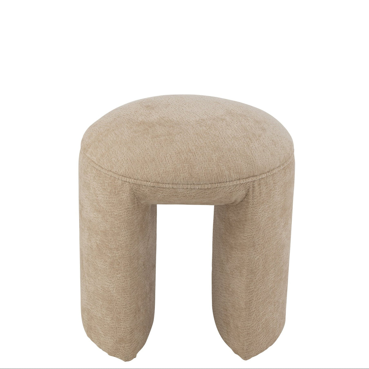 Kruk Rond Textiel Beige J-Line