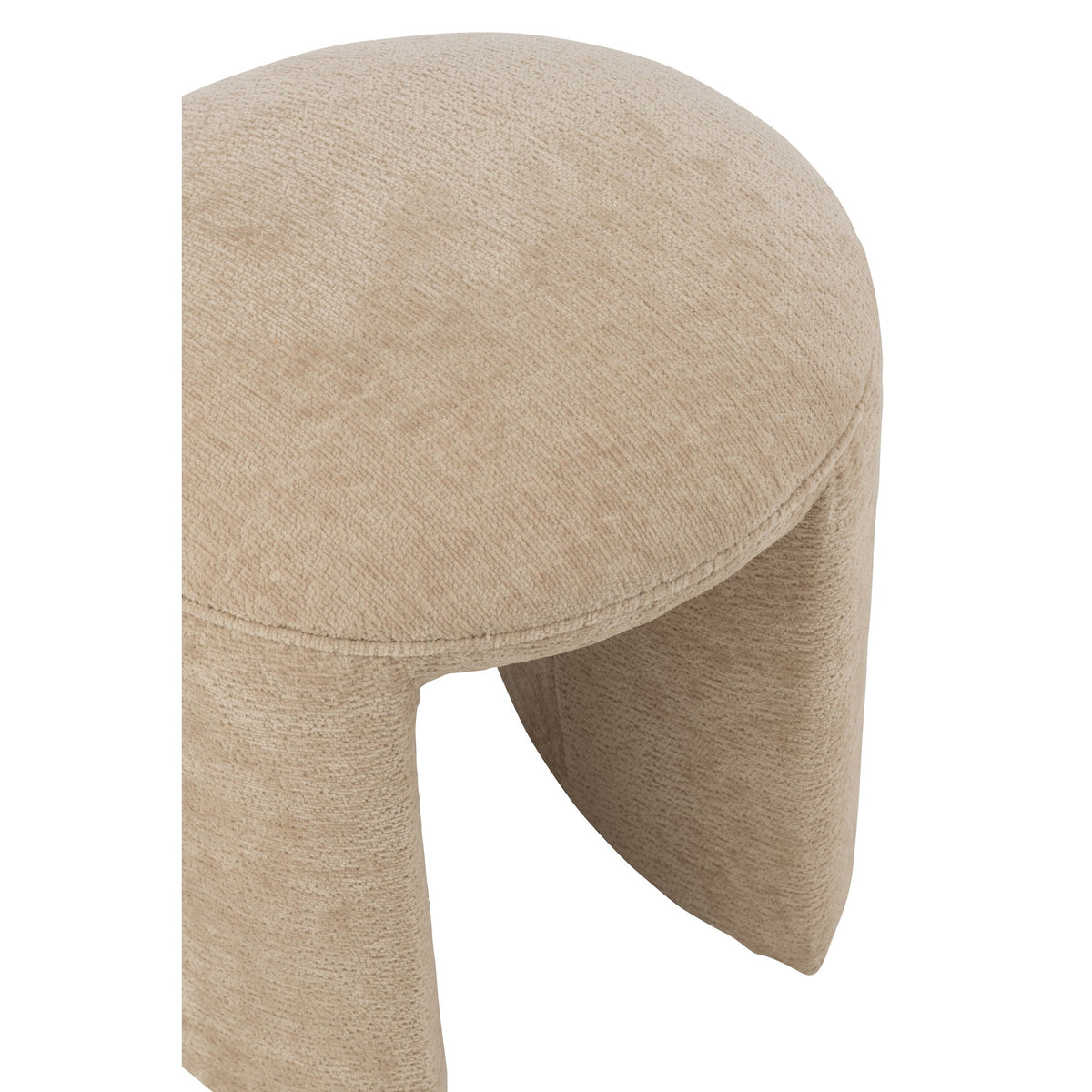 Kruk Rond Textiel Beige J-Line