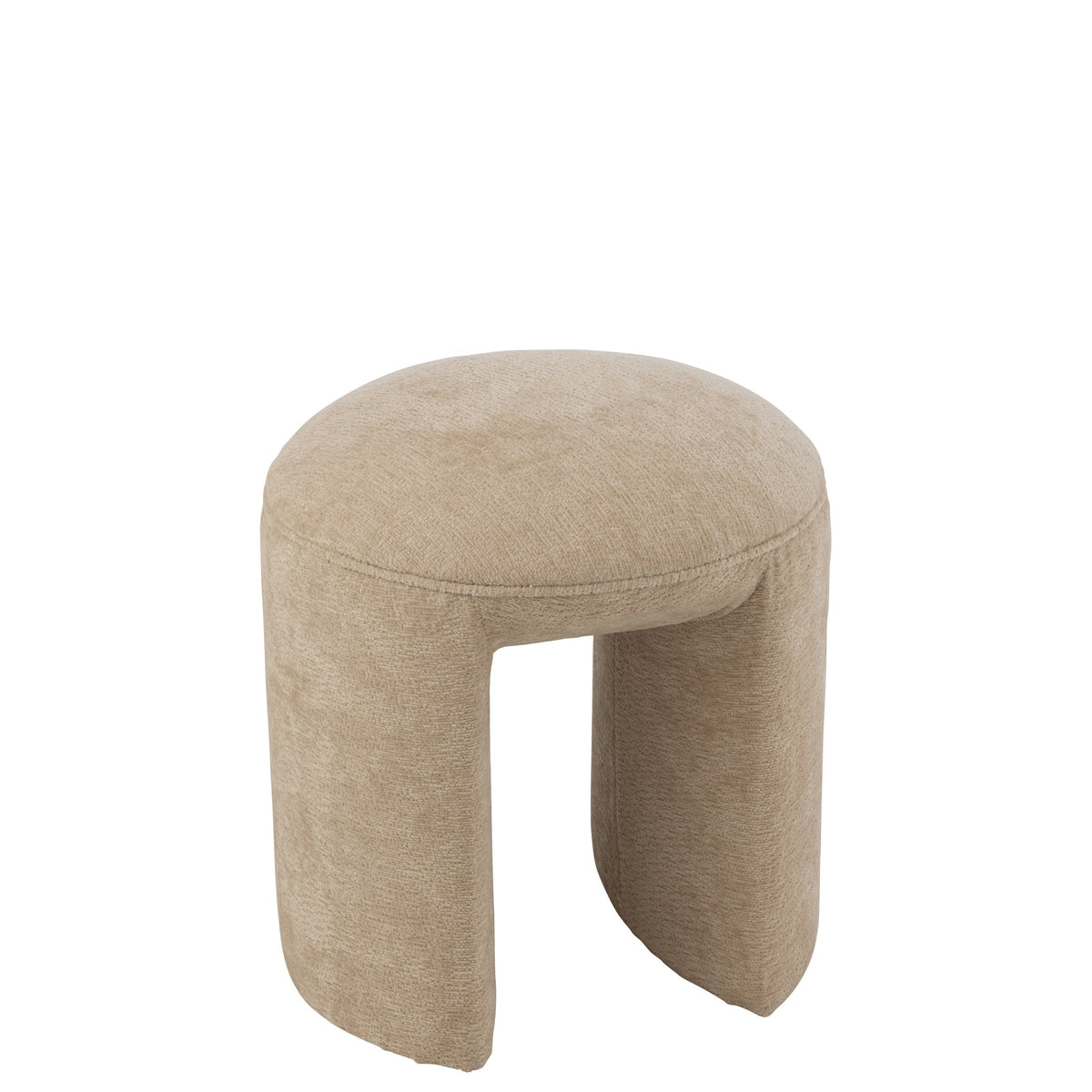 Kruk Rond Textiel Beige J-Line