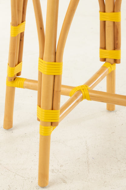 Kruk Rotan Geel/Wit Large - Barkruk - J-Line - livinglovely.nl