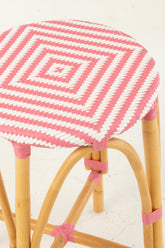 Kruk Rotan Roze Large - Barkruk - J-Line - livinglovely.nl