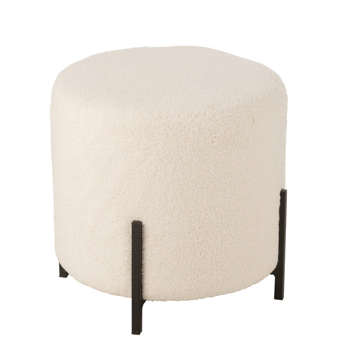 Kruk Schaap Stof/Schuim Wit - Kruk - J-Line - livinglovely.nl